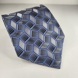 SIENA COLLEZIONE Bluish-Purple and Silver Silk Tie.